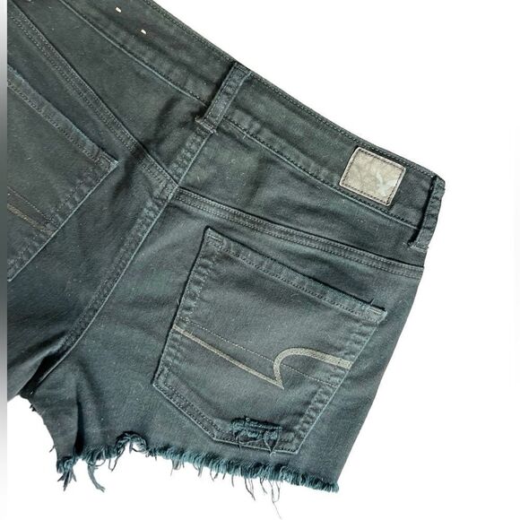 American Eagle hi rise festival Jean shorts black size 6 - Picture 4 of 12